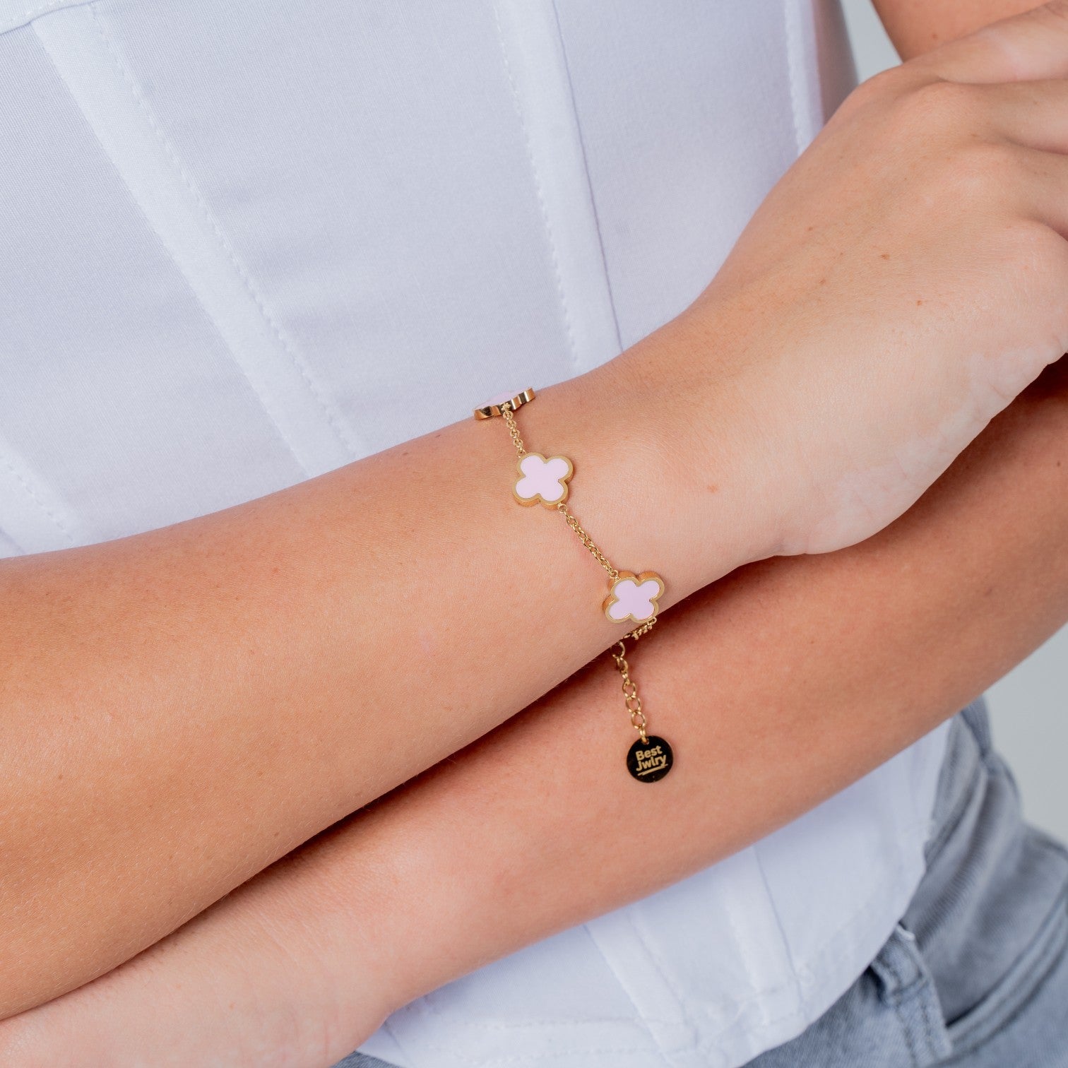 Pinkes Clover Armband - Best Jewelery