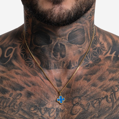 Clover Medaillon Blau - Best Jewelery