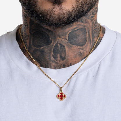 Clover Medaillon Rot - Best Jewelery